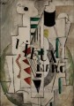 Guitarra botella de cristal viejo marc 1912 cubismo Pablo Picasso